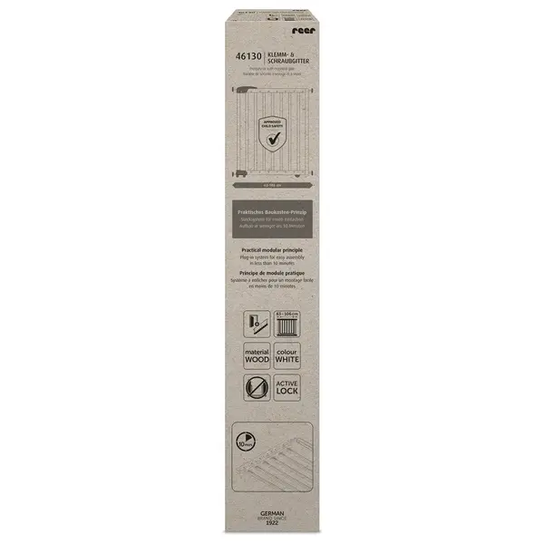 Poarta de siguranta Reer Basic White de perete, reglabila 63-106 cm