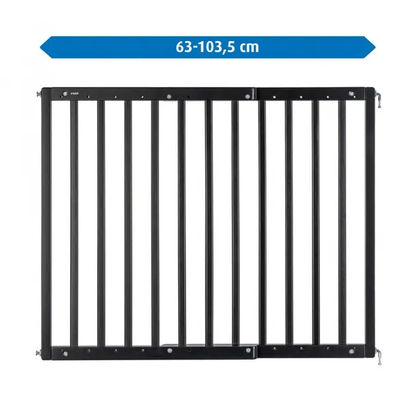 Poarta de siguranta Reer Black de perete, reglabila 63-103,5 cm