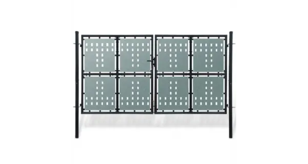 Poarta dubla neagra pentru gard 300 x 200 cm