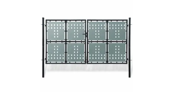 Poarta dubla neagra pentru gard 300 x 250 cm