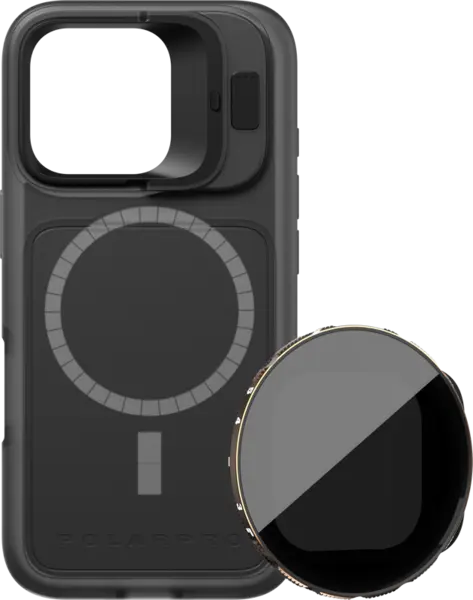 PolarPro Kit - LiteChaser iPhone 16 Pro Base Case Black + VND 3-5 Filter