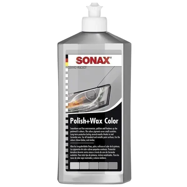 Polish cu Ceara pentru Culoarea Gri, Polish&Wax Nanopro, 250 ml, Sonax