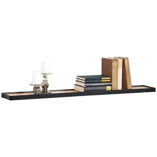 Poliță De Perete 110/3/15 cm, negru, culoare lemn stejar
