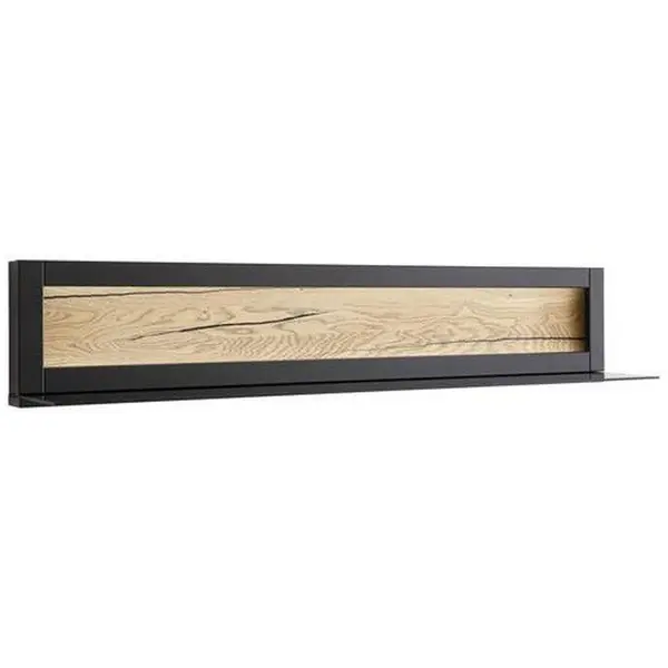 Poliță De Perete 150/28/25 cm, gri, negru, culoare lemn stejar