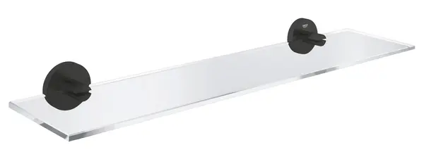 Polita oglinda Grohe, Start Shelf 530mm, montare pe perete, fixare ascunsa, 530mm, sticla/negru