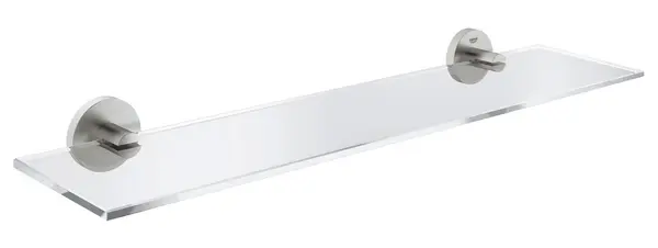 Polita oglinda Grohe, Start Shelf 530mm, montare pe perete, fixare ascunsa, 530mm, sticla/crom, super steel, crom mat