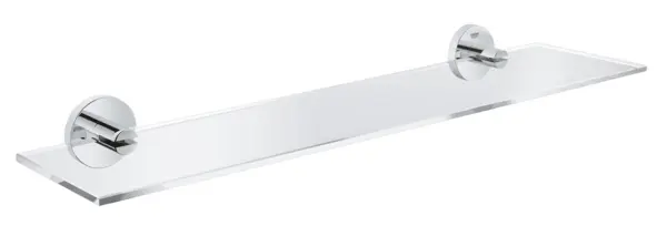 Polita oglinda Grohe, Start Shelf 530mm, montare pe perete, fixare ascunsa, 530mm, sticla/crom