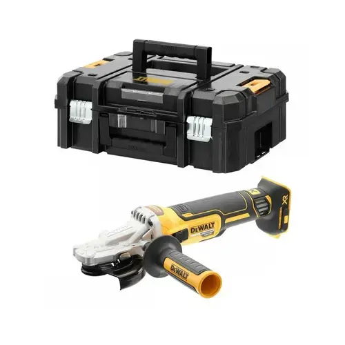 Polizor unghiular cu cap drept DeWALT DCG405FNT-XJ, 18 V, 125 mm, 9000 rpm, Cutie transport TSTAK, Fara acumulatori si incarcator (Negru/Galben)
