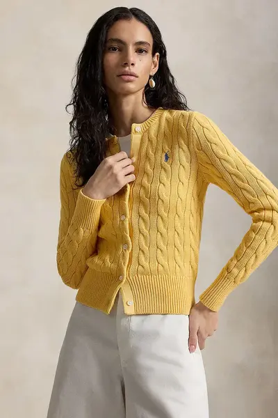 Polo Ralph Lauren cardigan pentru femei, din bumbac COTTON-LSL-CRD