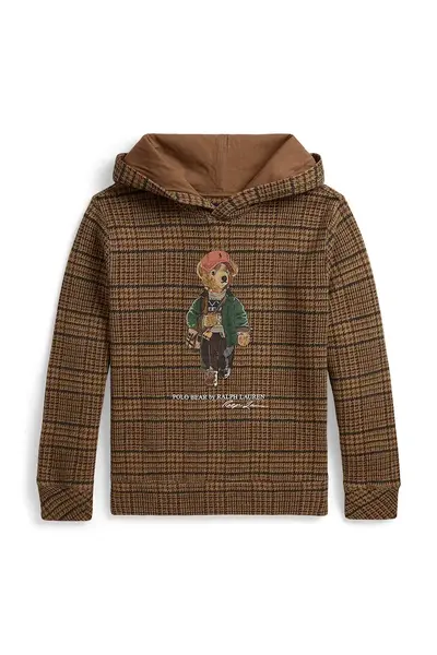Polo Ralph Lauren hanorac cu glugă pentru copii cu bumbac
