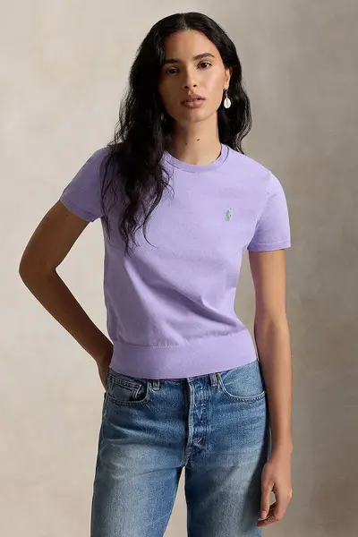 Polo Ralph Lauren pulover cu mânecă scurtă pentru femei cu bumbac