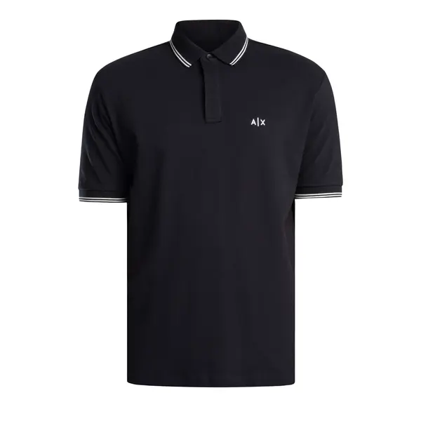 Polo shirt with collar line logo S