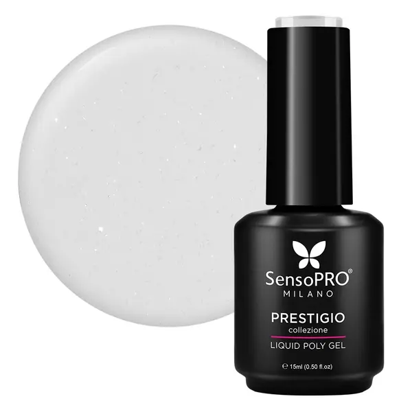 Polygel Lichid SensoPRO Milano PRESTIGIO, Milky Sheer, 15ml