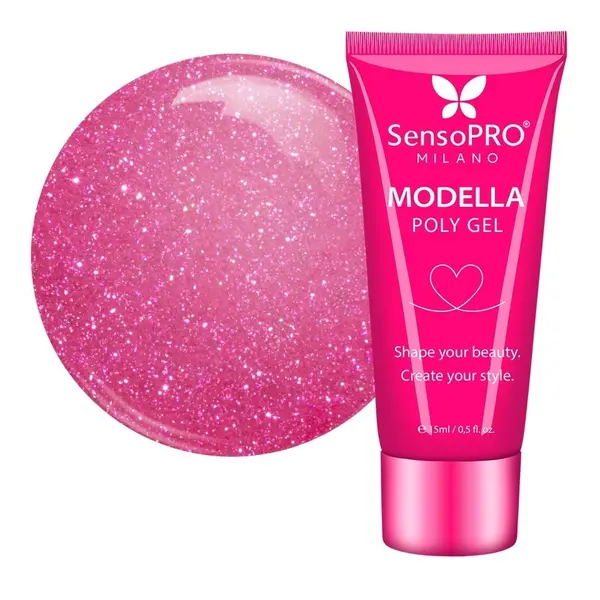 Polygel MODELLA SensoPRO Milano - Fuchsia Luxe, 15ml