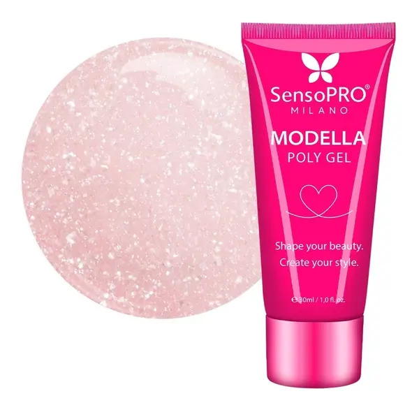 Polygel MODELLA SensoPRO Milano - Rosé Gleam, 30ml