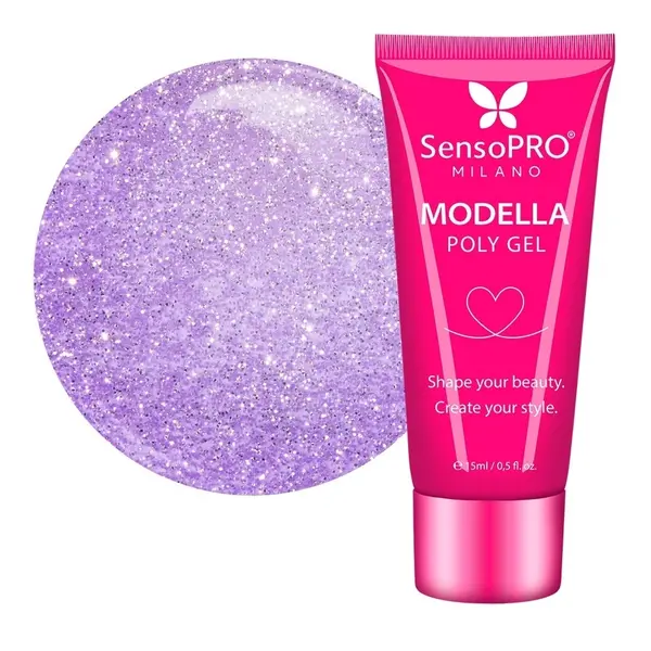 Polygel MODELLA SensoPRO Milano - Violet Sheen, 15ml