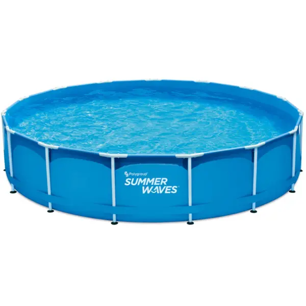 Polygroup Piscina cu cadru metalic Summer Waves®, 457 x 91 cm, cu scara, filtru si accesorii de curatare, P2001536F