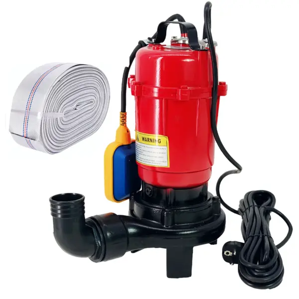 Pompa apa murdara (WC, fosa, hazna), cu Cutit Tocator si Plutitor, DDT, WQCD-2-3.0, 3000W + Furtun pompier, 20 metri, 2 toli,MAX 20m ³ h