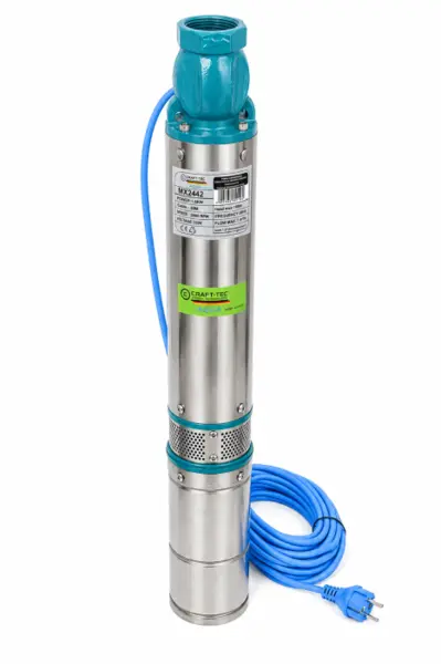 Pompa de apa, sumbersibila, de mare adancime, Craft-Tec Aqua Premium, 8 turbine, 1800W, 2850RPM, Debit 7m ³ h, H 160m, Bobinaj Cupru, 20m cablu
