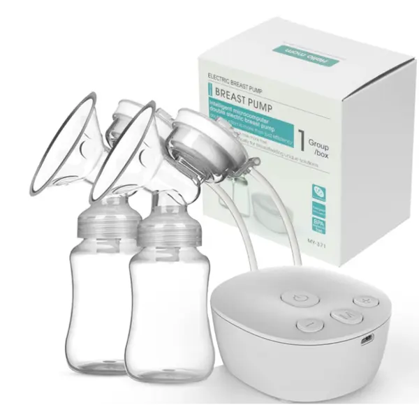 Pompa de San Electrica Dubla – 3 Moduri, 9 Niveluri, Anti-Reflux, Fara BPA, Alba, Portabila cu Alimentare USB