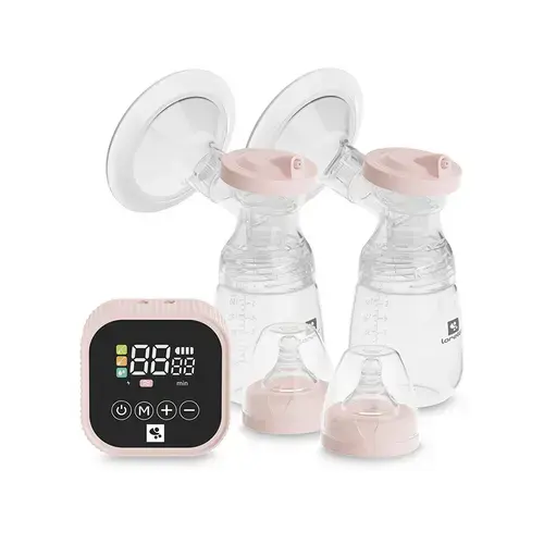 Pompa de san electrica dubla Lorelli Eva, ecran LCD, recipient 180ml, Roz