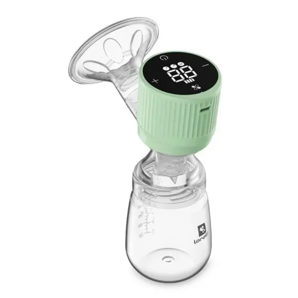 Pompa de san electrica, Lorelli Lila, 3 moduri de operare, functie masaj, 15 niveluri de aspiratie, 180 ml, Green