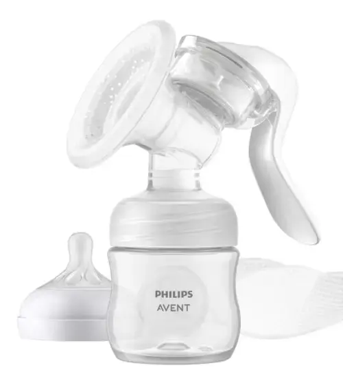 Pompa de san manuala Philips Avent SCF430/10, Biberon pentru hranire (Alb/Transparent)