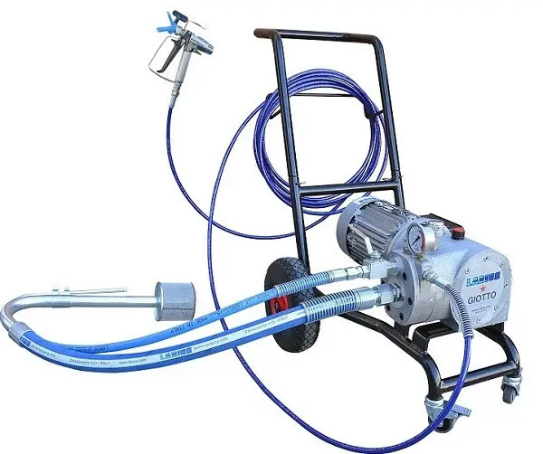 Pompa de vopsit / zugravit AIRLESS Industriala cu Carucior - Complet Echipata - 8L/min, 1/4" - Larius Giotto