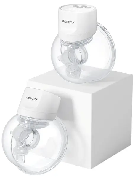 Pompă electrică dublă pentru sân Momcozy - S12 Pro, Hands-free, White