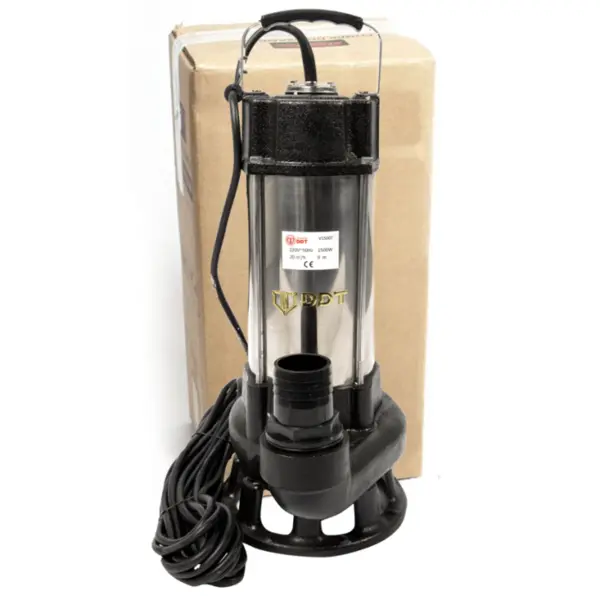 Pompa pentru apa murdara cu dublu tocator DDT PROFESSIONAL, 1500 W, inox, 10 mc h, 9 m refulare
