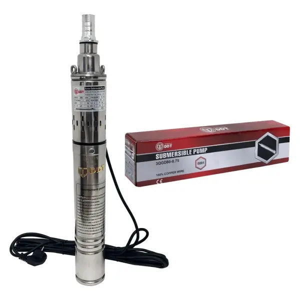 Pompa submersibila DDT 3QGD80-0.75, 750 W, 2 mc h, diametru 75 mm