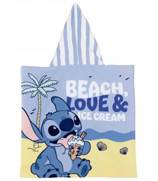 Poncho de baie pentru copii Stitch 50x100 cm
