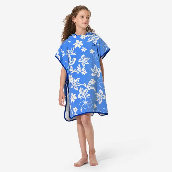 Poncho surf 500 Biscus Albastru Copii 110-135 cm