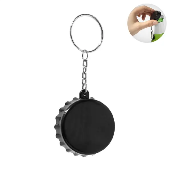 Popcap breloc cu deschizător de sticle, RABS - negru