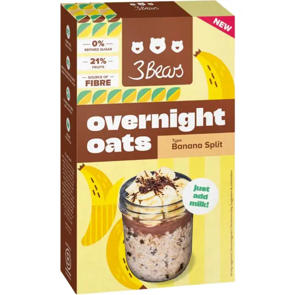 Porridge din Ovaz cu Banane si Boabe de Cacao Sparte fara Zahar Adaugat 400g
