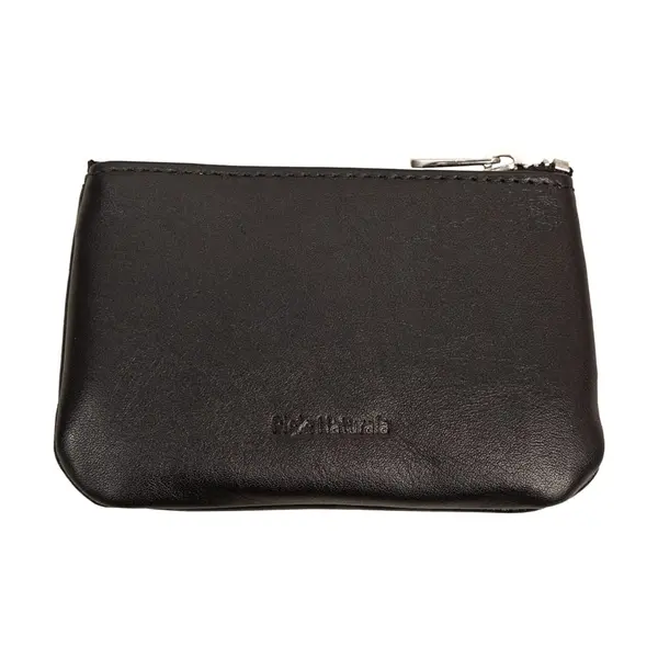 Port-chei barbati din piele naturala negru Leather