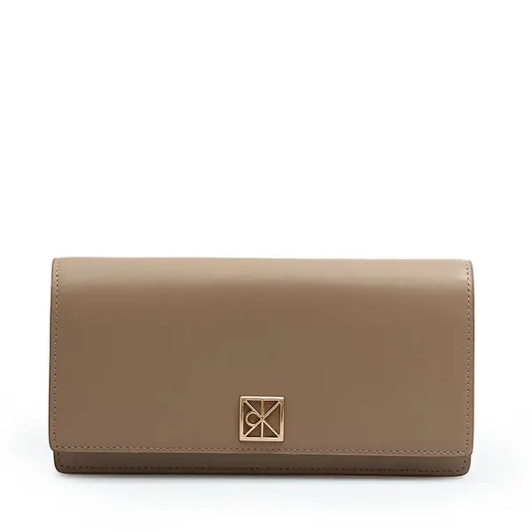 Portmoneu femei Calvin Klein taupe din piele cu RFID 3101DPU1129TA