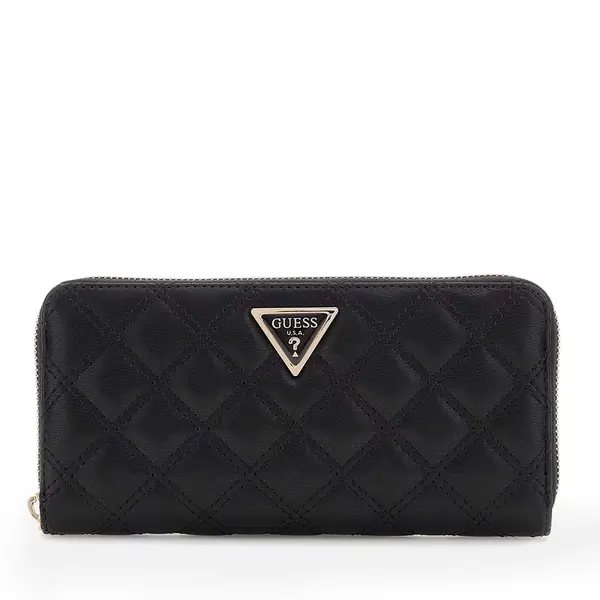 Portmoneu femei Guess Giully II negru cu logo frontal 911DPUSWQG9673146N