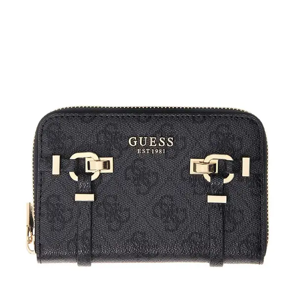 Portmoneu femei Guess Leona Logo negru cu logo frontal 911DPUSWSG9917140N