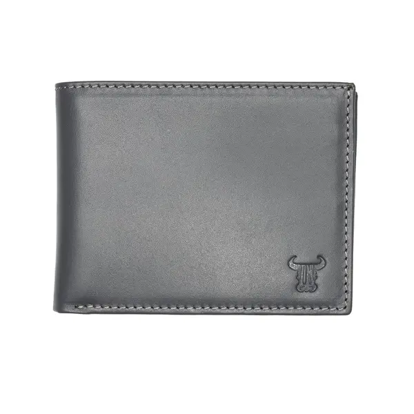Portofel barbati din piele naturala gri Muselles Eyelet