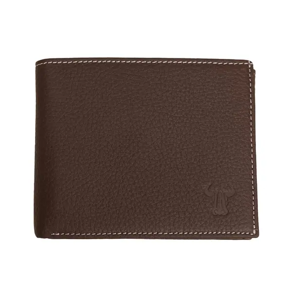 Portofel barbati din piele naturala maro Eyelet