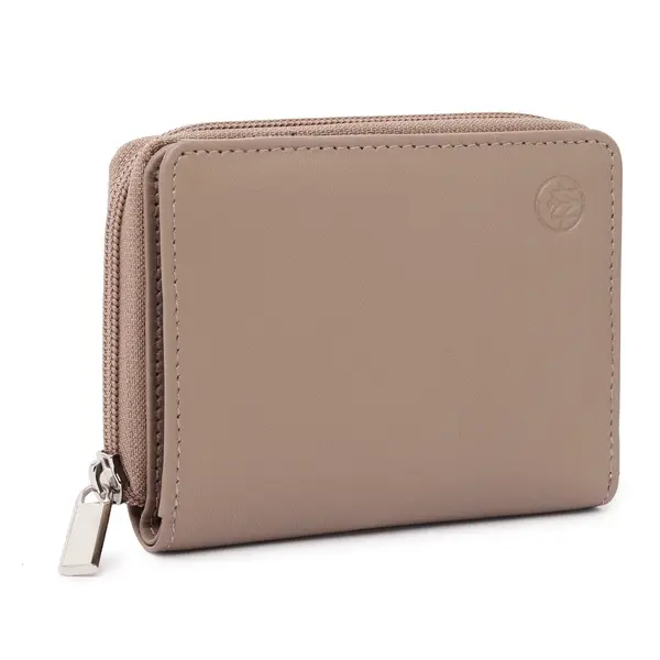 Portofel dama Marquise, Katharine PT1462, piele naturala, Crem