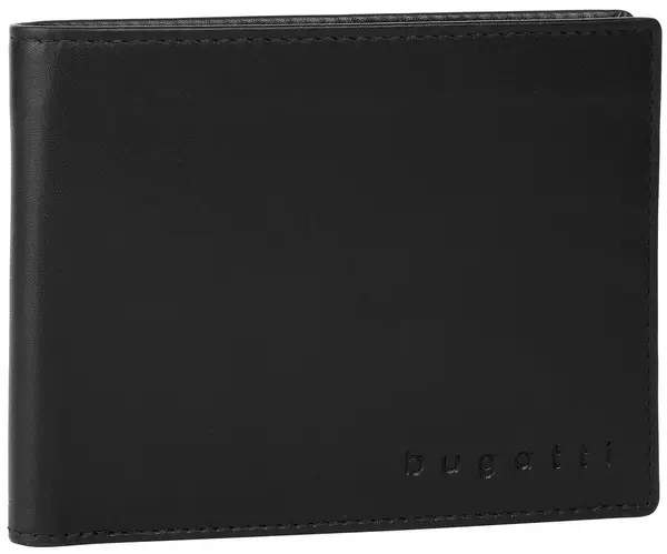 Portofel din piele pentru bărbați Bugatti Super Slim - Negru