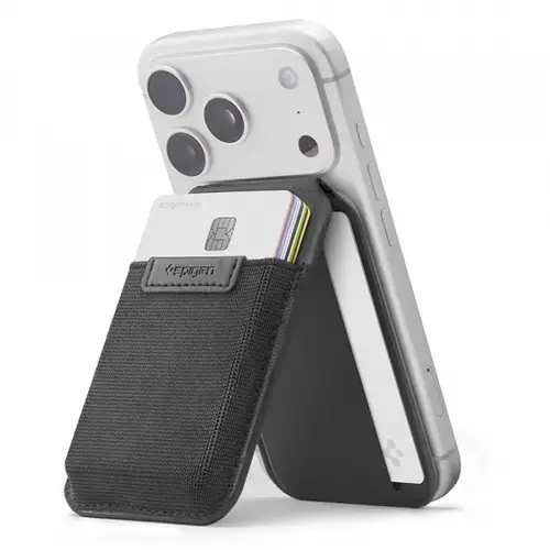 Portofel MagSafe, Spigen AFA11591, Slim Fold Tripod S314-4, Negru