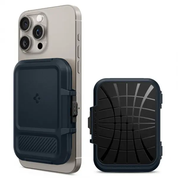 Portofel Magsafe, Spigen, Lock Fit, Negru
