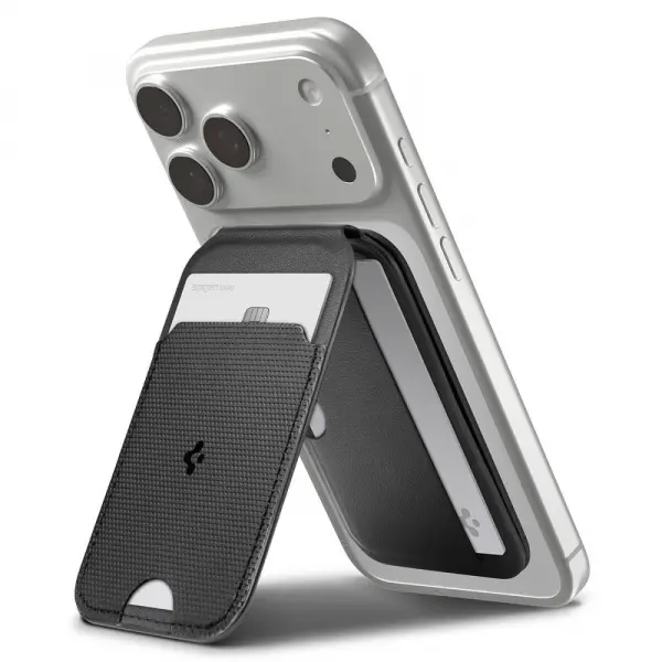 Portofel MagSafe, Spigen, Slim Fold Tripod S314-2, Negru AFA10406