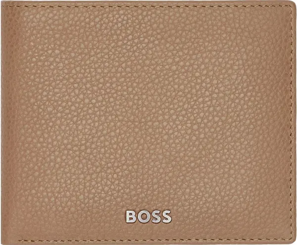 Portofel pentru bărbați Hugo Boss Classic Grained – cu compartiment pentru monede, maro deschis