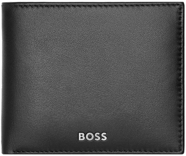 Portofel pentru bărbați Hugo Boss Classic Smooth - protecție RFID, cu suport pentru monede, negru