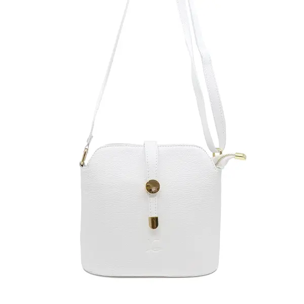 Poșetă crossbody femei Luca di Gioia albă din piele 144posp1079a