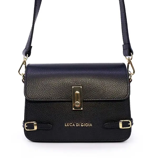 Poșetă crossbody femei Luca di Gioia neagră din piele 144POSP3384N